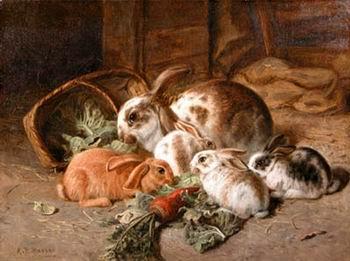 unknow artist Rabbits 135 France oil painting art